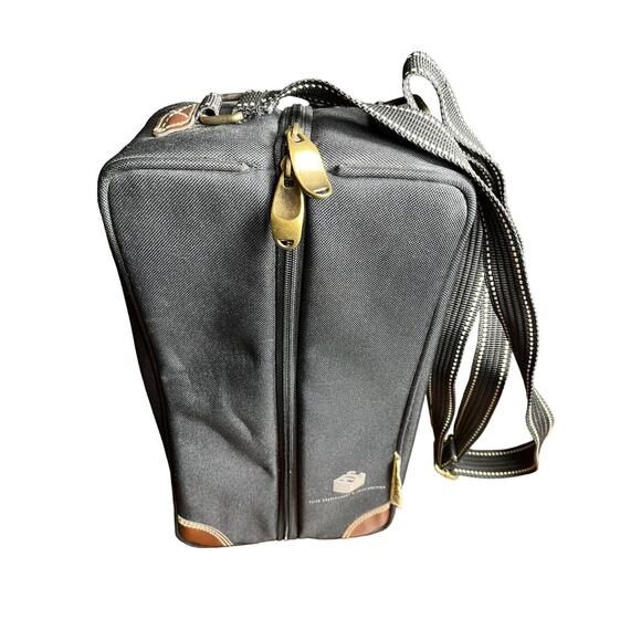 Picnic at Ascot Insulated Zip‎ Canvas Wine Carrier Tote Travel Sling Bag Black - Picture 4 of 8